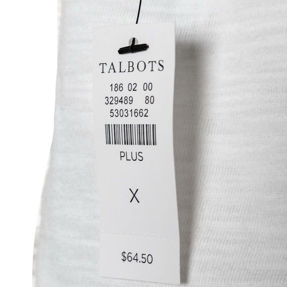 NWT: Talbots Lightweight Embroidered Tassel Tie Top; Women's; White; Plus X - Picture 9 of 10